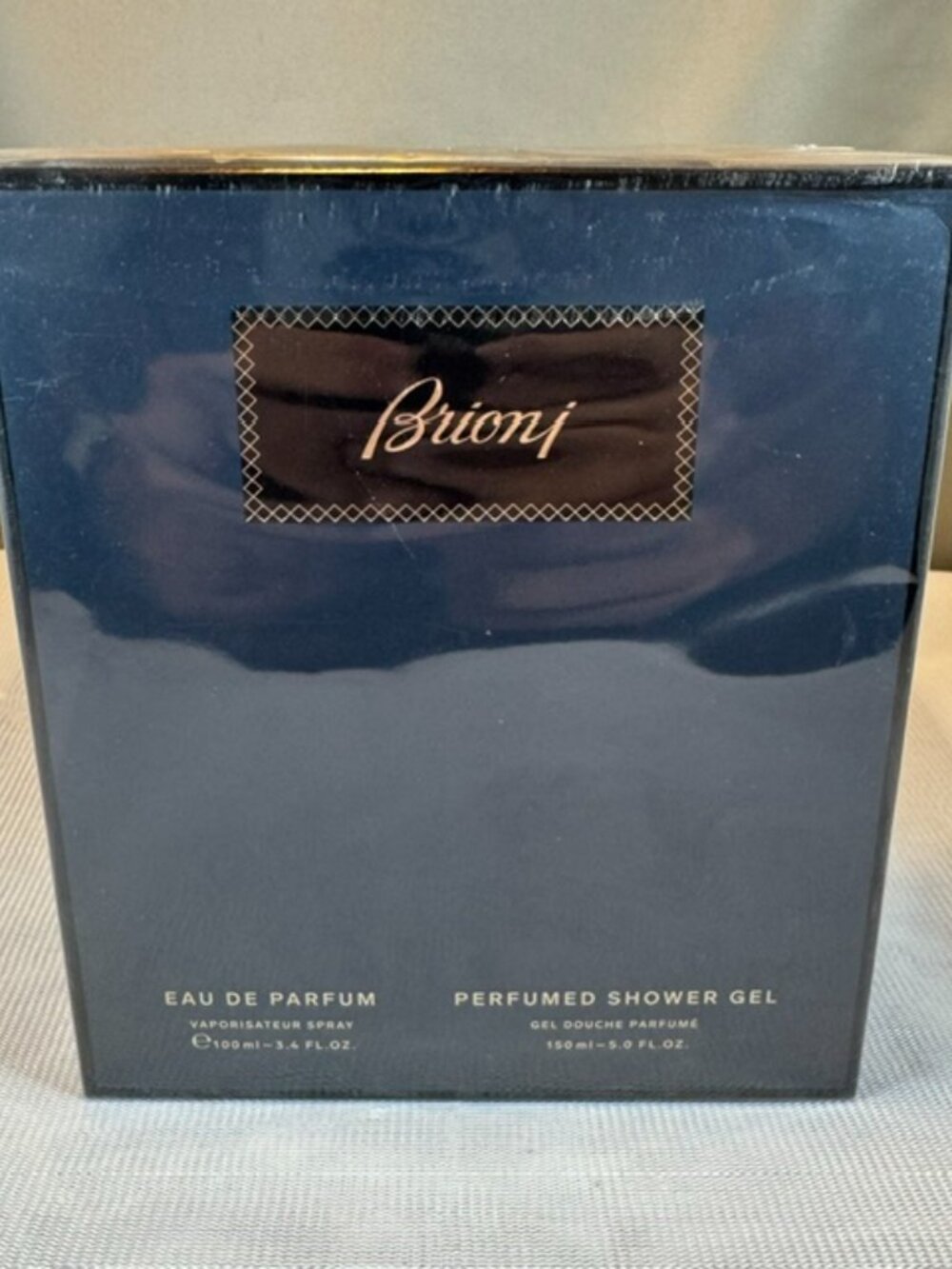 Brioni EDP Gift Set with 5oz Shower Gel and 3.4oz Spray New Sealed Box $135